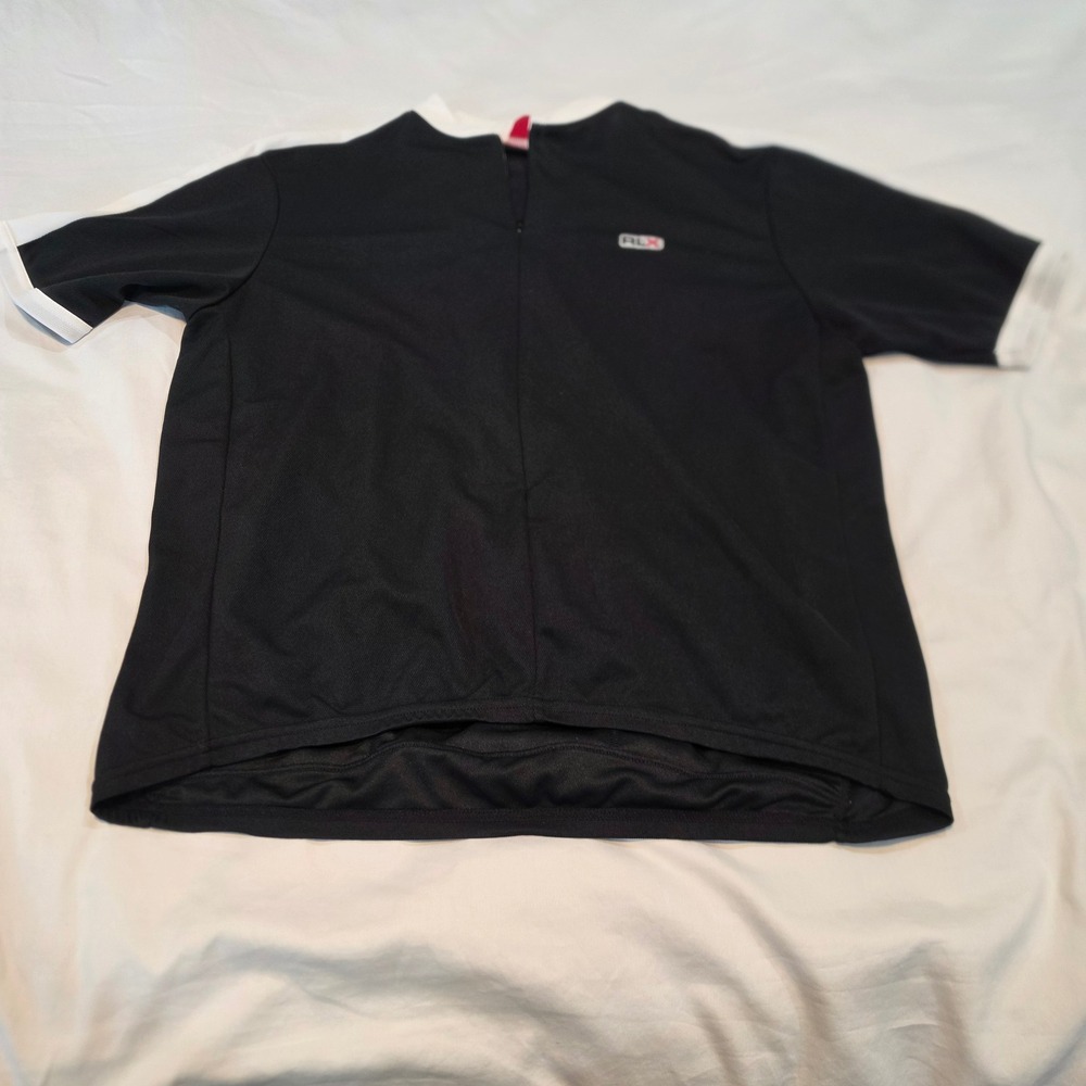 RLX Polo Sport Cycling Jersey Mens XL Black Good Quarter Zip Rear Pocket